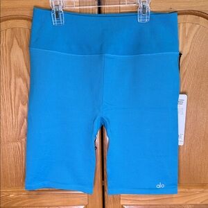 NWT Alo Yoga Seamless High-Waist Ribbed Biker Short 9”